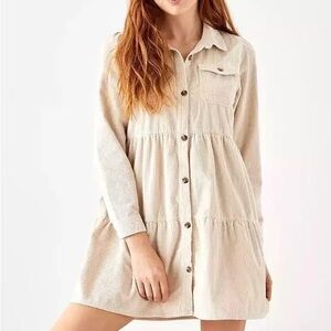 American Eagle Corduroy Button-up Babydoll Dress